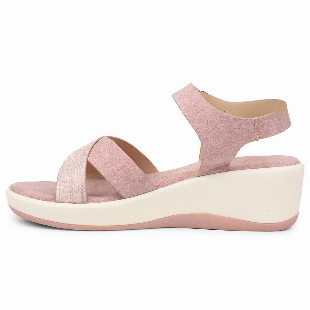 Healers Peach Casual Wedge Heel Sandal For Women SSAL-7 By Liberty
