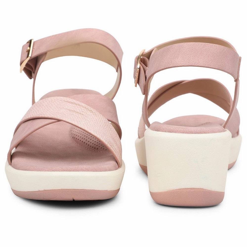 Healers Peach Casual Wedge Heel Sandal For Women SSAL-7 By Liberty