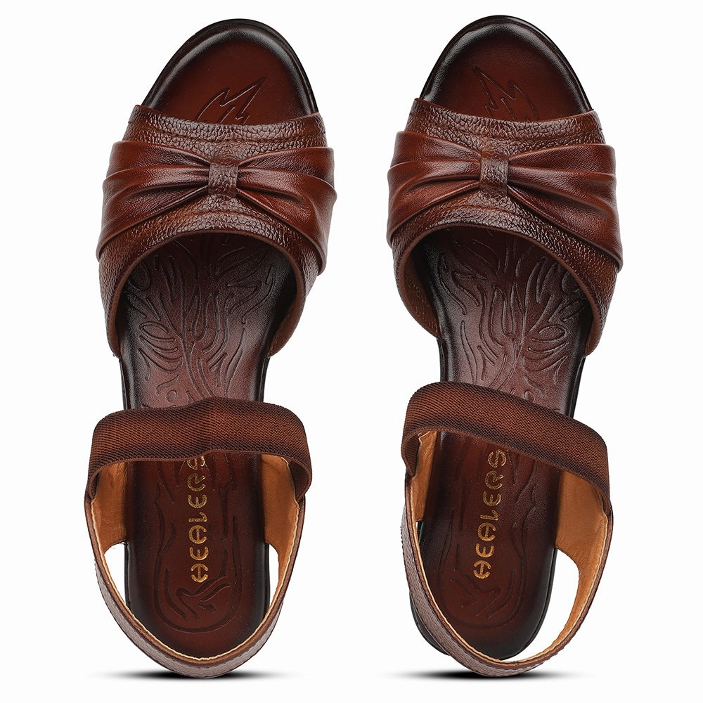 Healers Tan Casual Block Heel Sandal For Women TLO-104 By Liberty