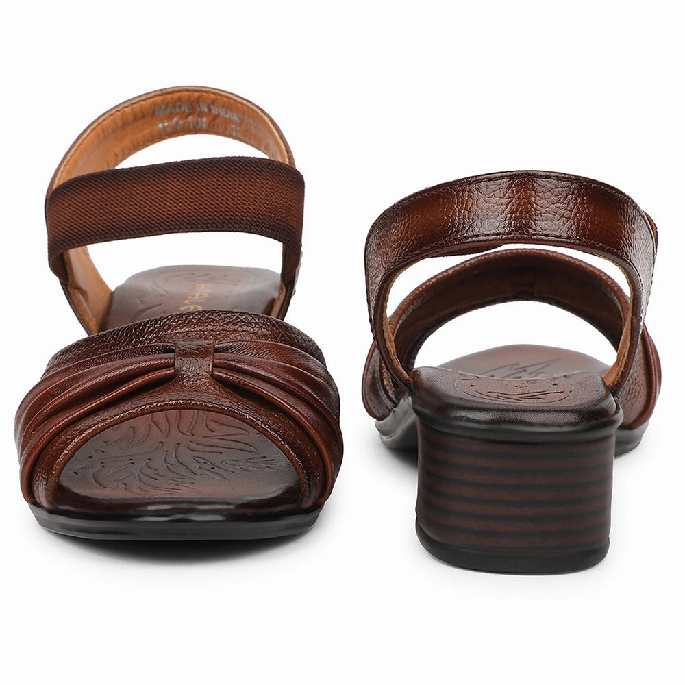 Healers Tan Casual Block Heel Sandal For Women TLO-104 By Liberty