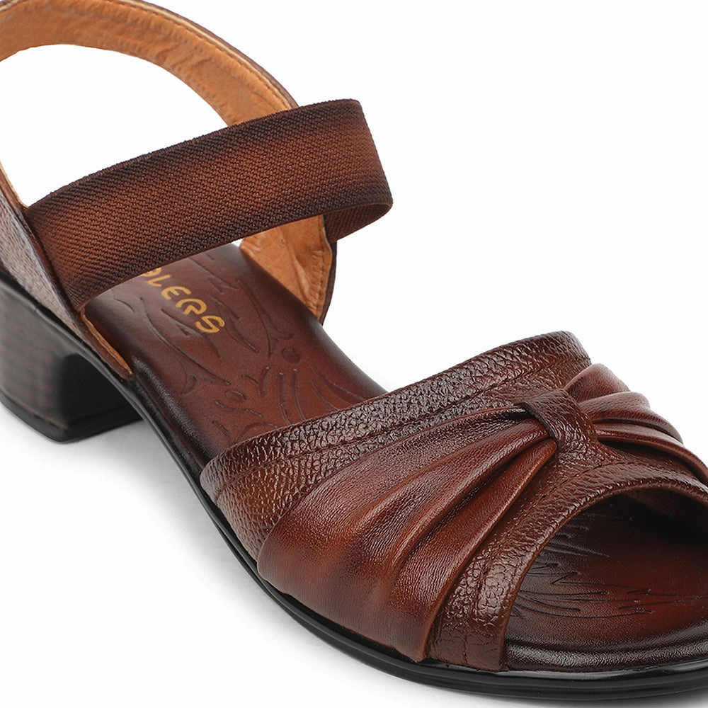 Healers Tan Casual Block Heel Sandal For Women TLO-104 By Liberty