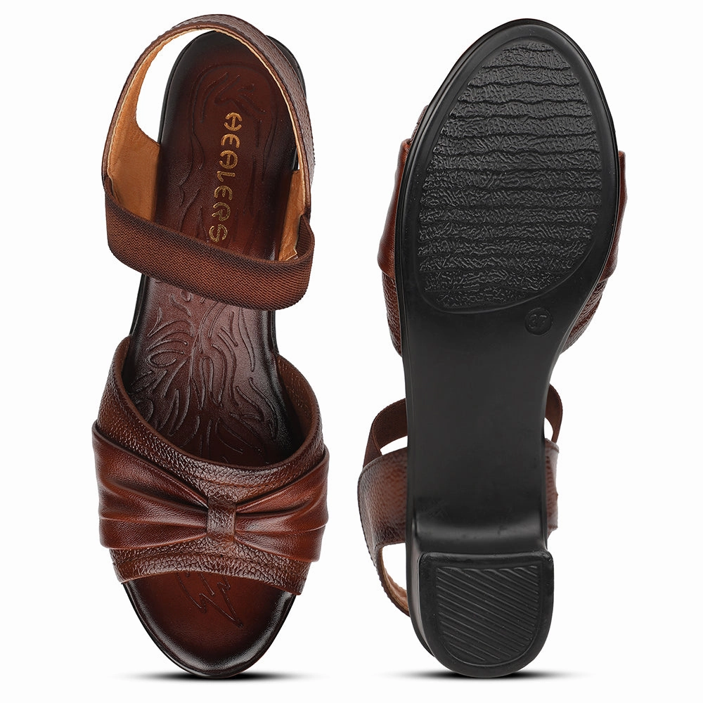 Healers Tan Casual Block Heel Sandal For Women TLO-104 By Liberty