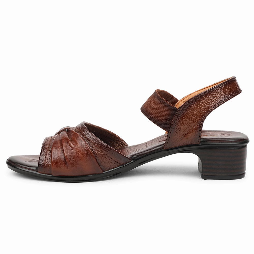 Healers Tan Casual Block Heel Sandal For Women TLO-104 By Liberty