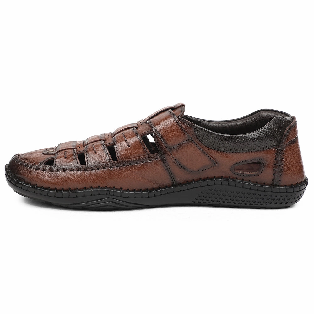 Healers Tan Casual Flat Sandal For Men DSL-3 By Liberty