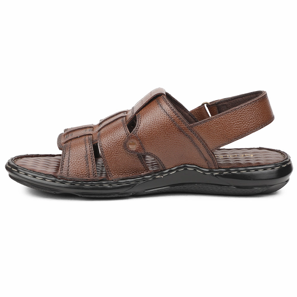 Healers Tan Casual Flat Sandal For Men DSL-5 By Liberty