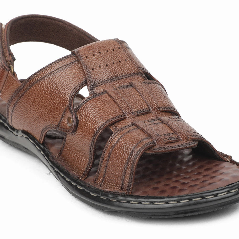 Healers Tan Casual Flat Sandal For Men DSL-5 By Liberty