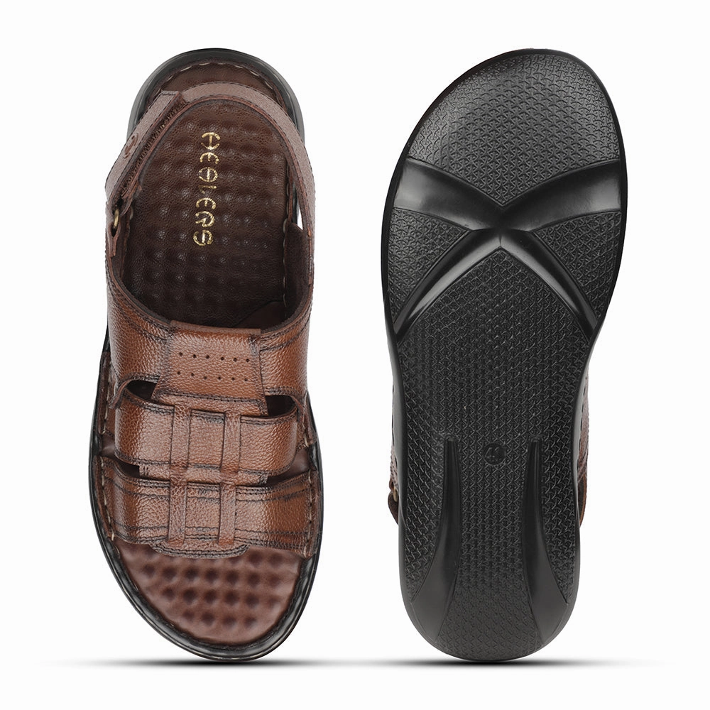 Healers Tan Casual Flat Sandal For Men DSL-5 By Liberty