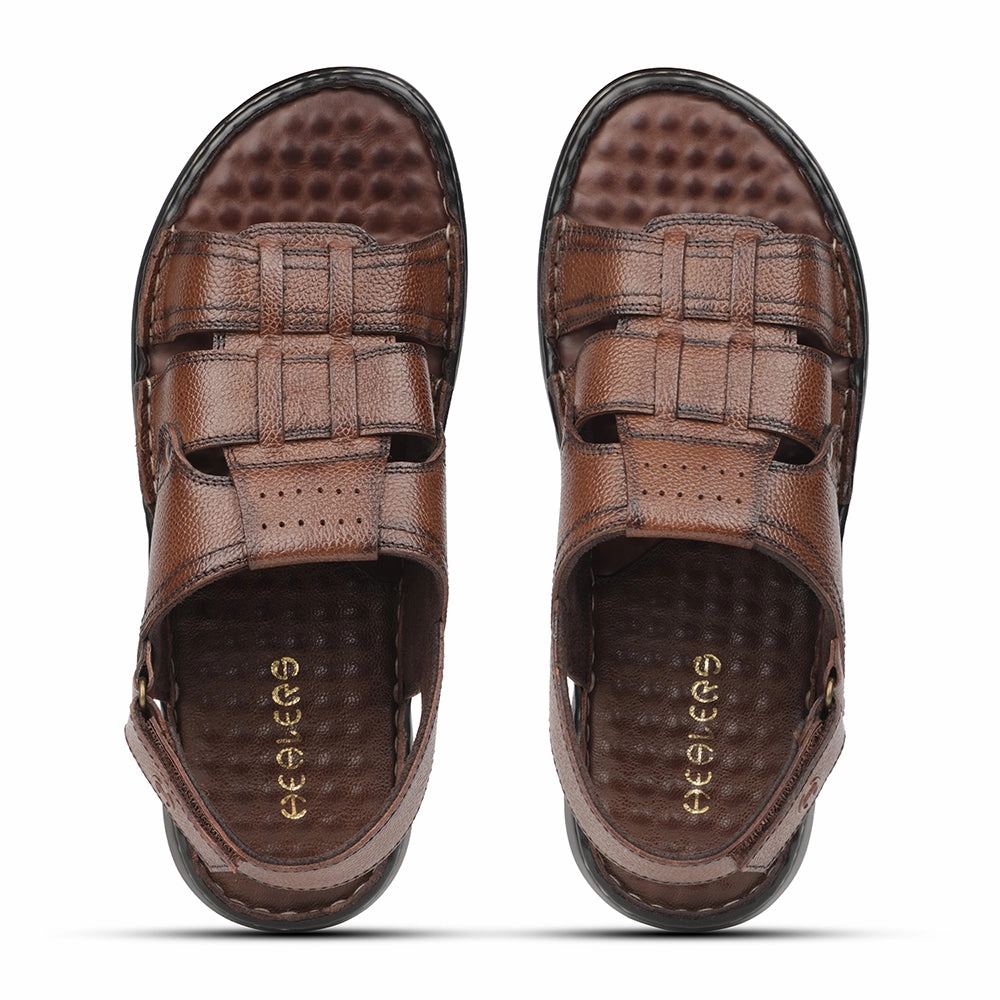 Healers Tan Casual Flat Sandal For Men DSL-5 By Liberty
