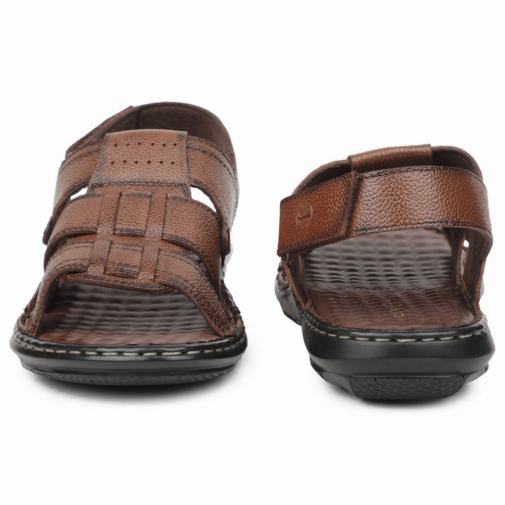 Healers Tan Casual Flat Sandal For Men DSL-5 By Liberty
