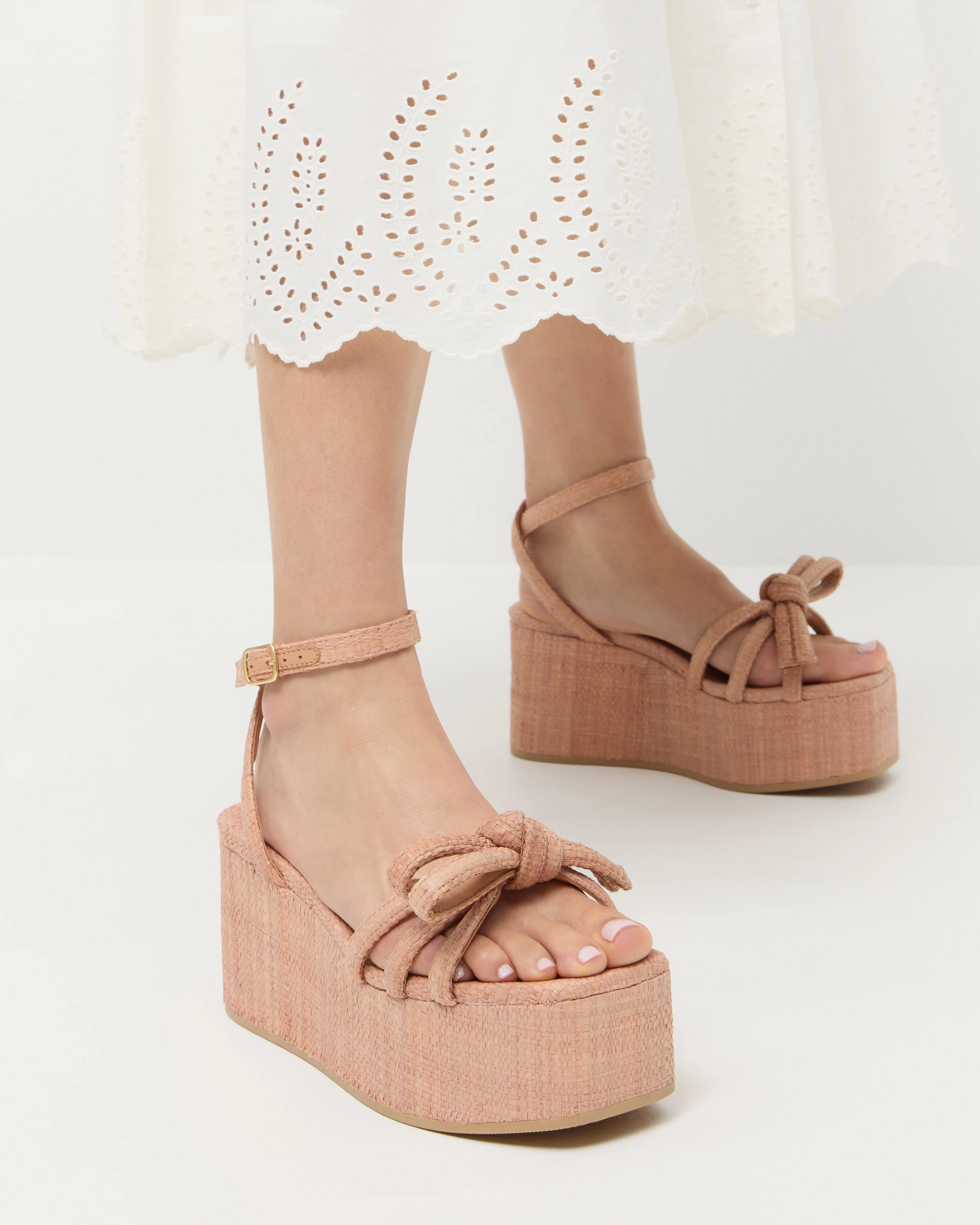 Hudson Blush Bow Platform Sandal
