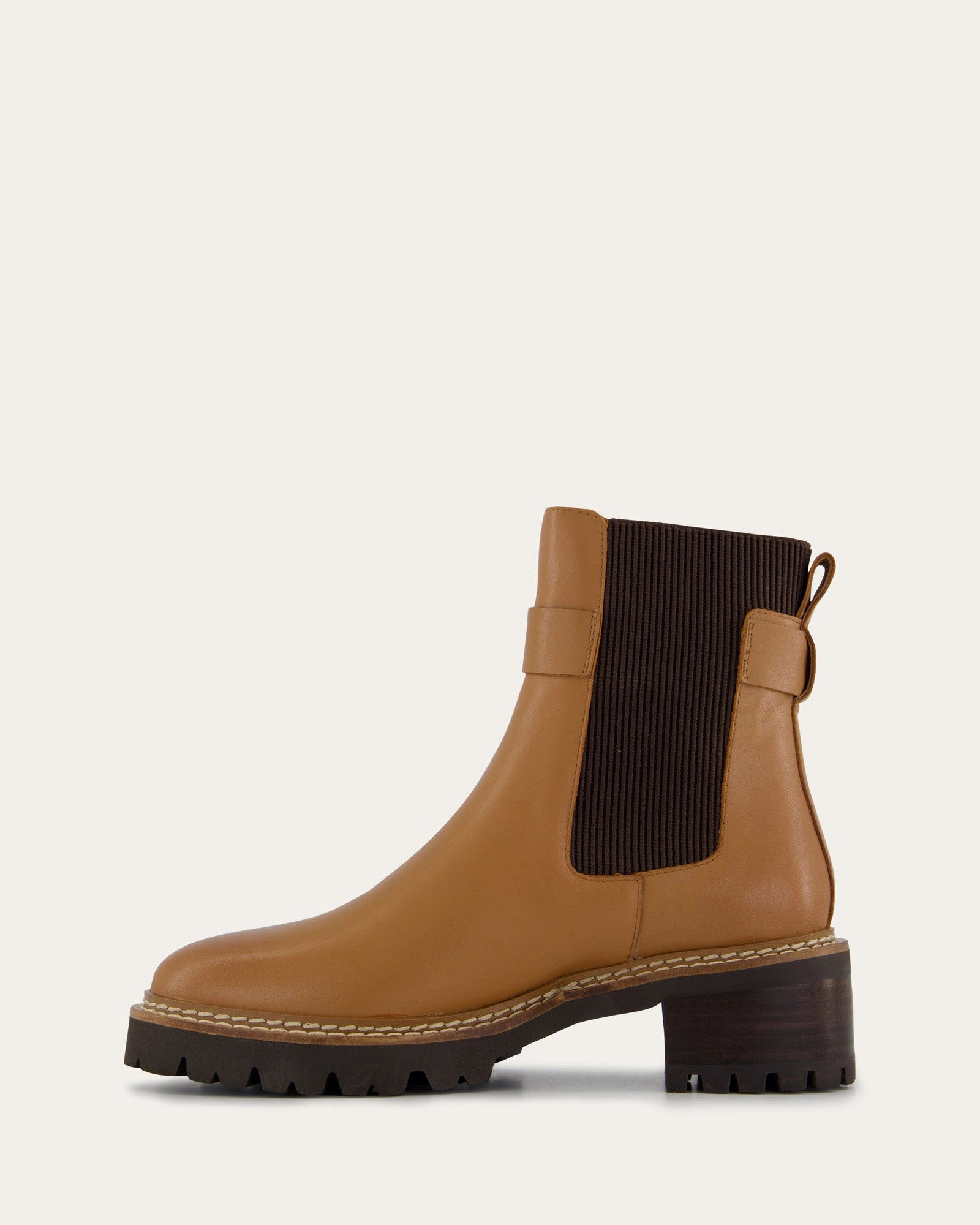 KIKO FLAT ANKLE BOOTS TRUE TAN LEATHER