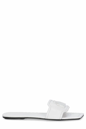 Lanvin Logo Embossed Square-Toe Sandals
