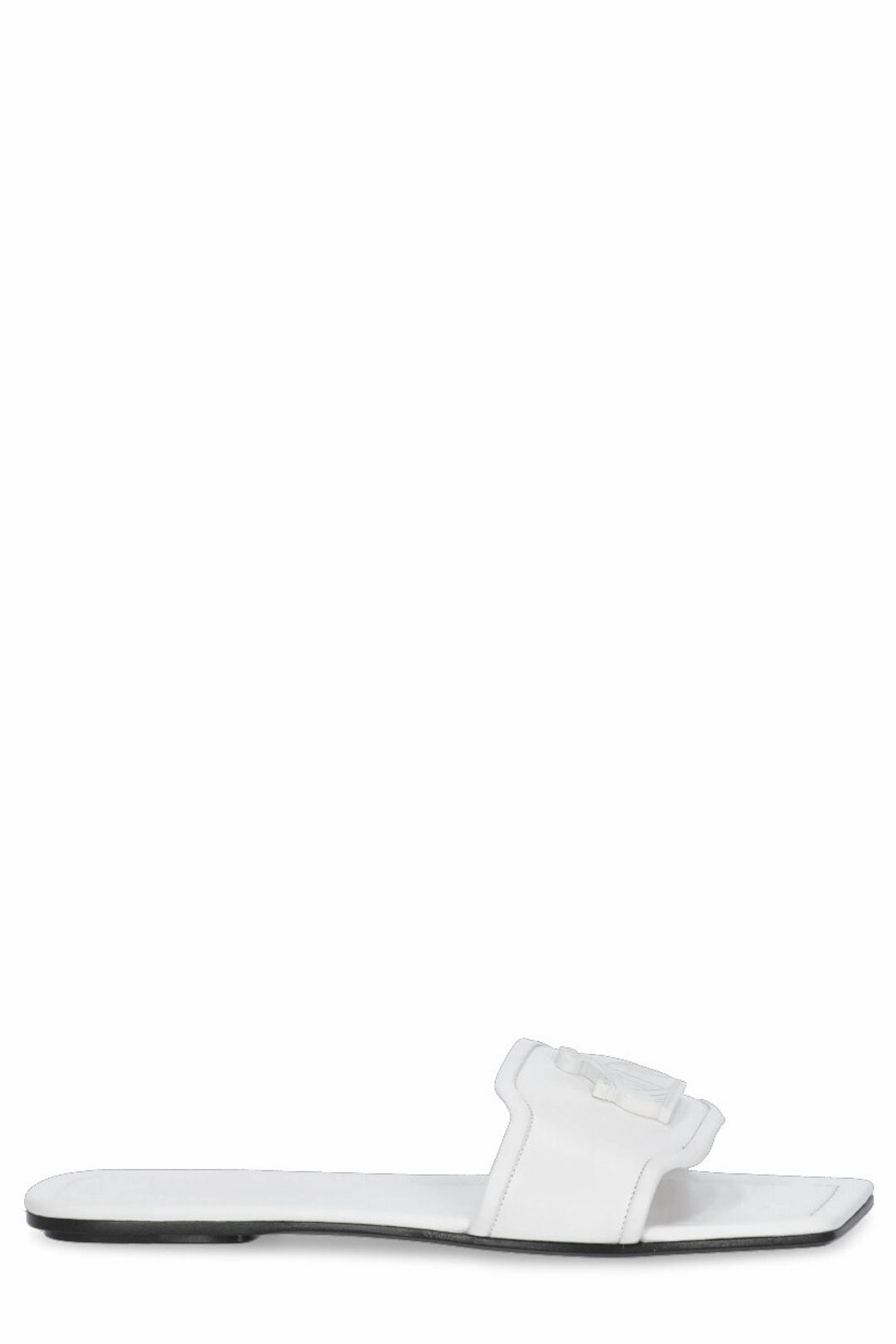 Lanvin Logo Embossed Square-Toe Sandals