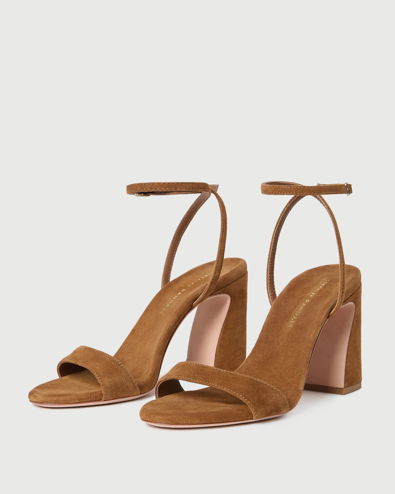 Malia Cacao Suede Curved-Heel Sandal