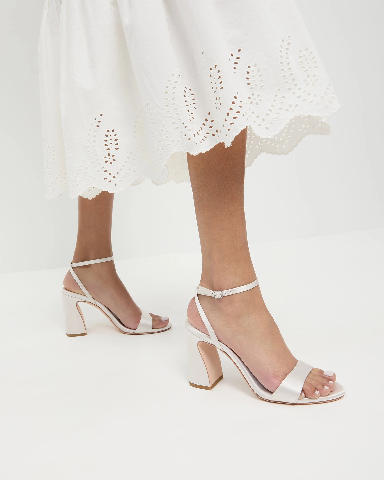 Malia Cream Curved-Heel Sandal