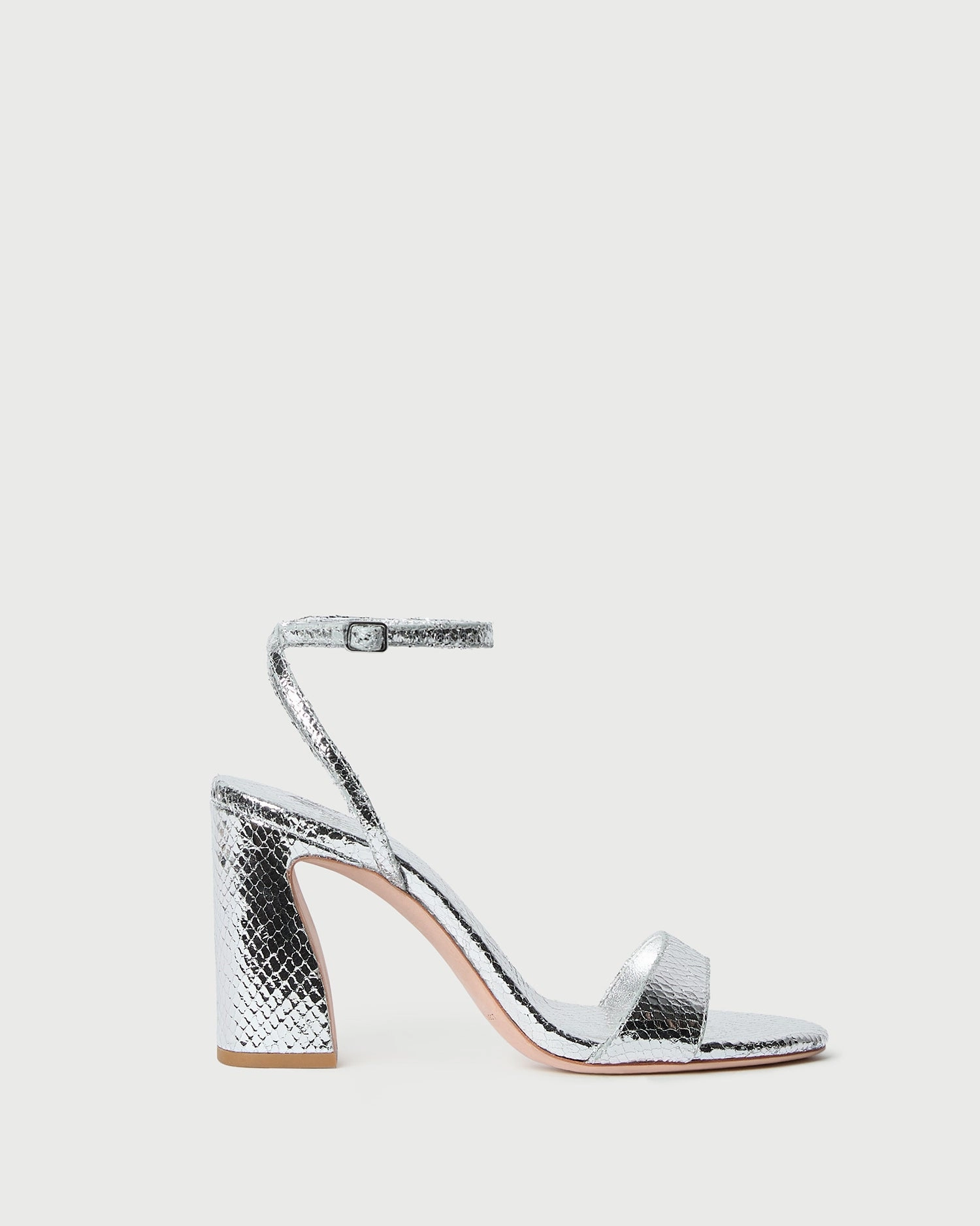 Malia Silver Snake Embossed Sandal