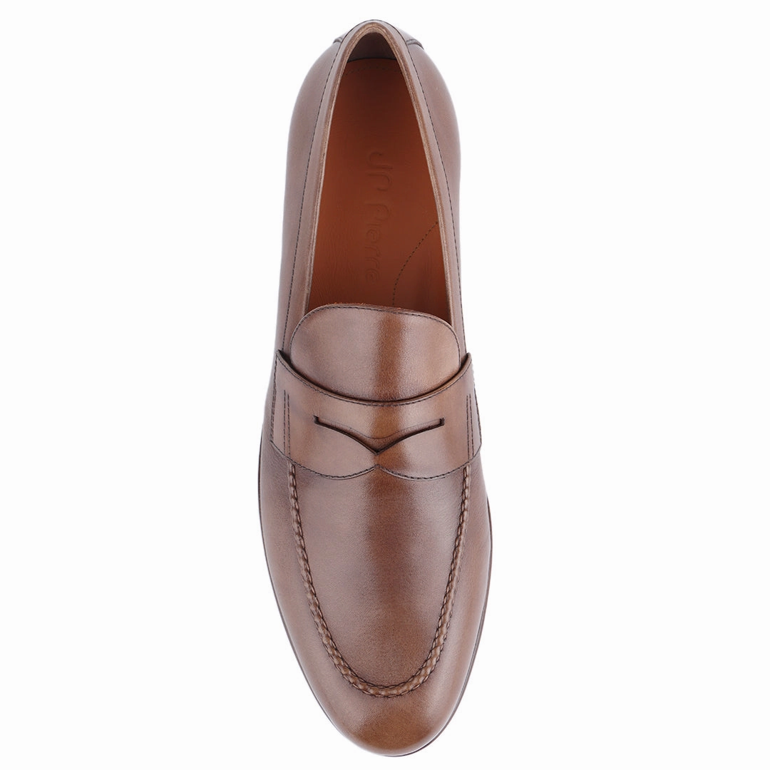 Men´s caramel leather penny loafers