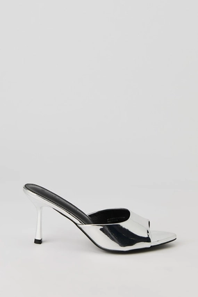 Metallic Open Toe Heel