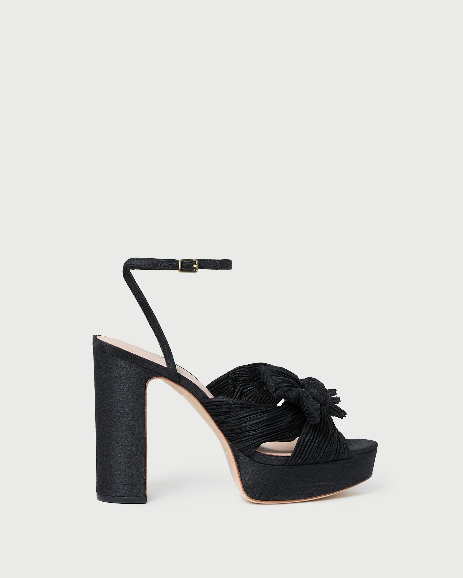 Natalia Black Platform Bow Heel