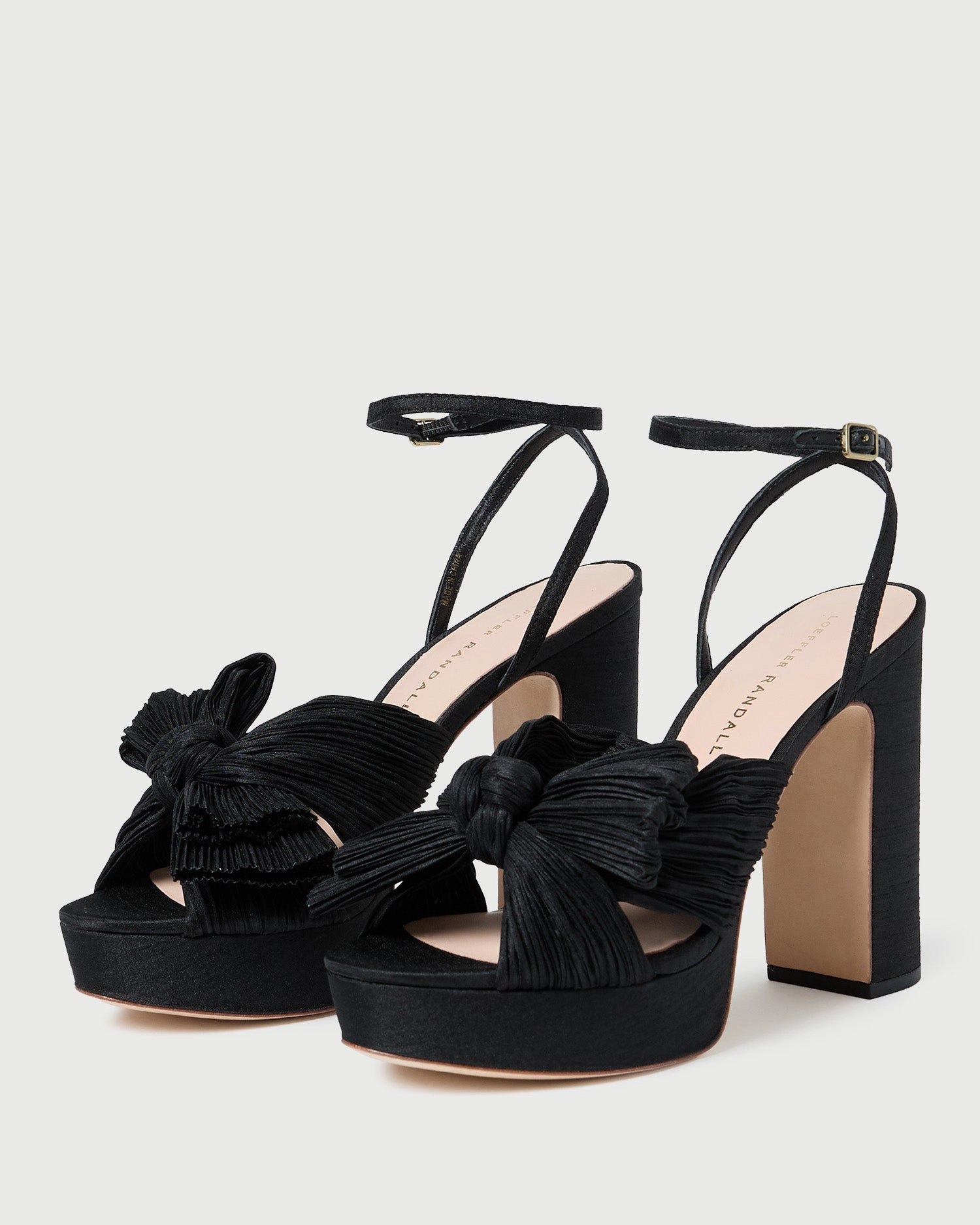 Natalia Black Platform Bow Heel