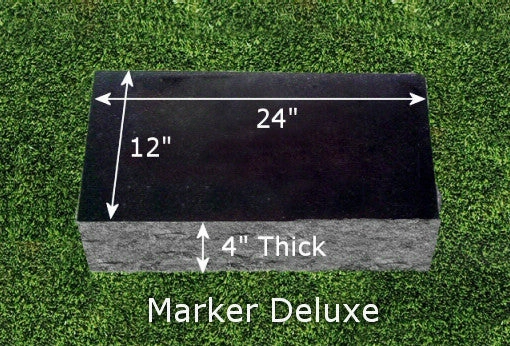 Personalized Granite Grave Marker - Center Round Photo Marker