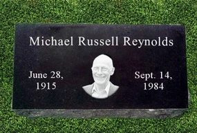 Personalized Granite Grave Marker - Center Round Photo Marker