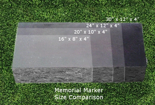 Personalized Granite Grave Marker - Center Round Photo Marker