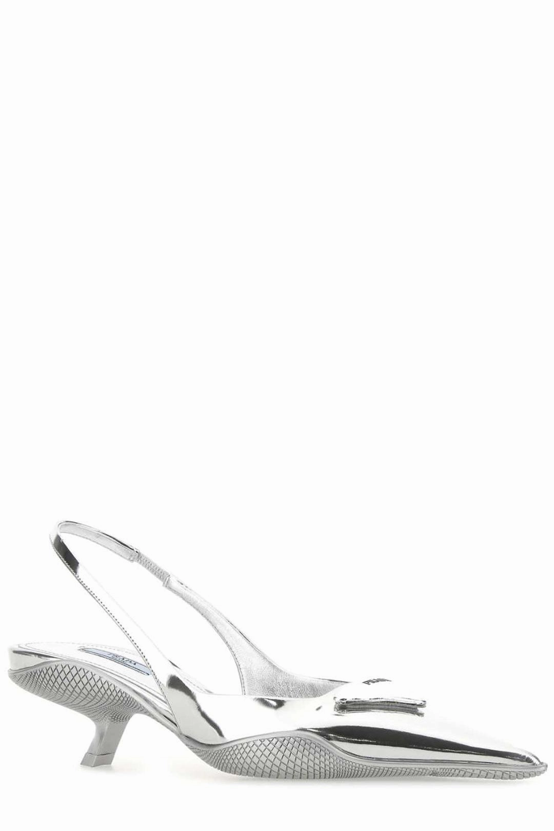 Prada Logo Plaque Slingback Pumps
