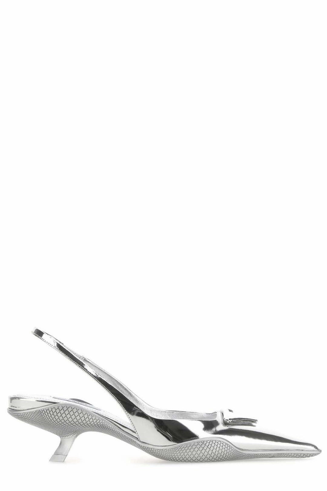 Prada Logo Plaque Slingback Pumps
