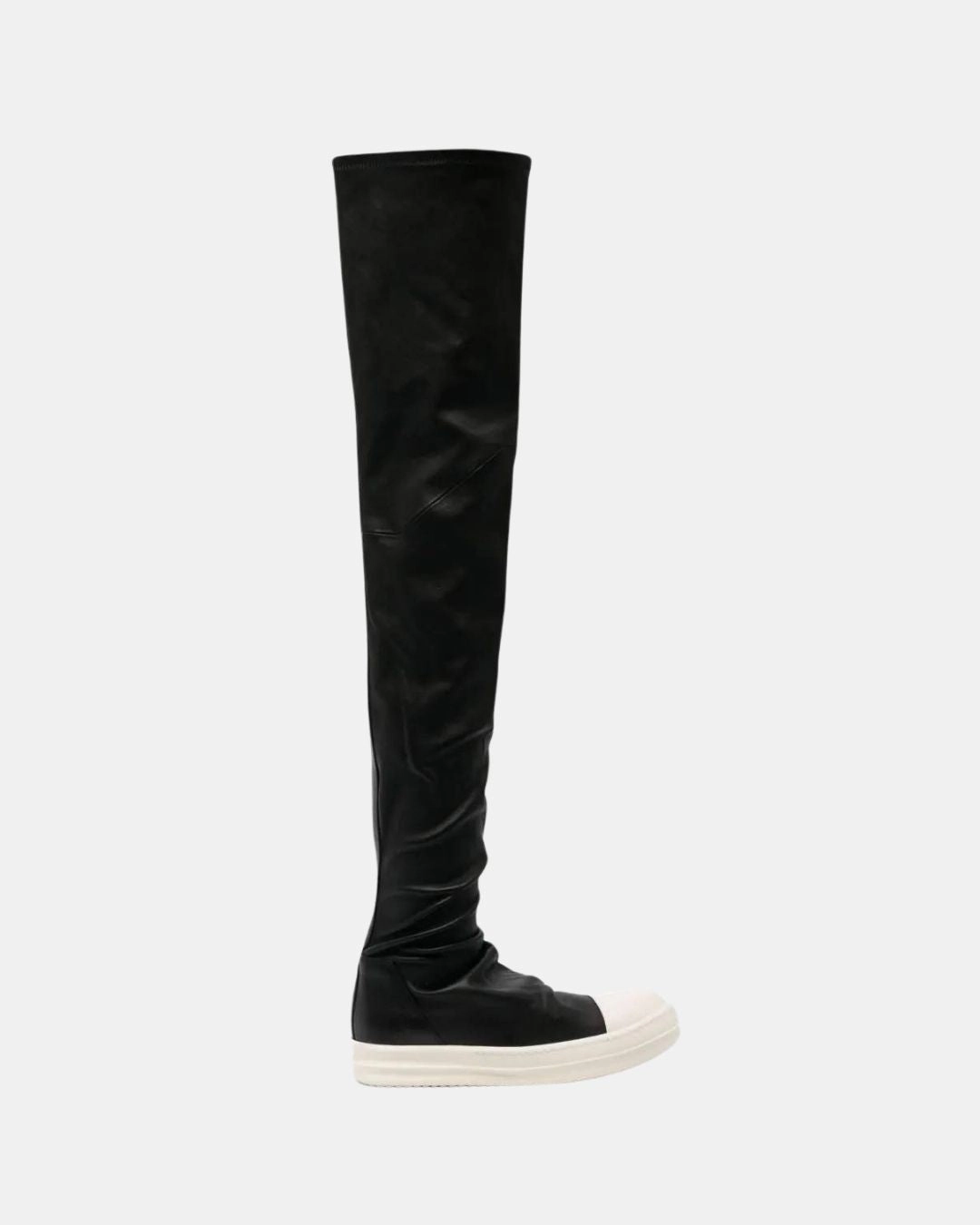 Rick Owens Women Knee-High Stocking Sneakers Black/Milk/Milk