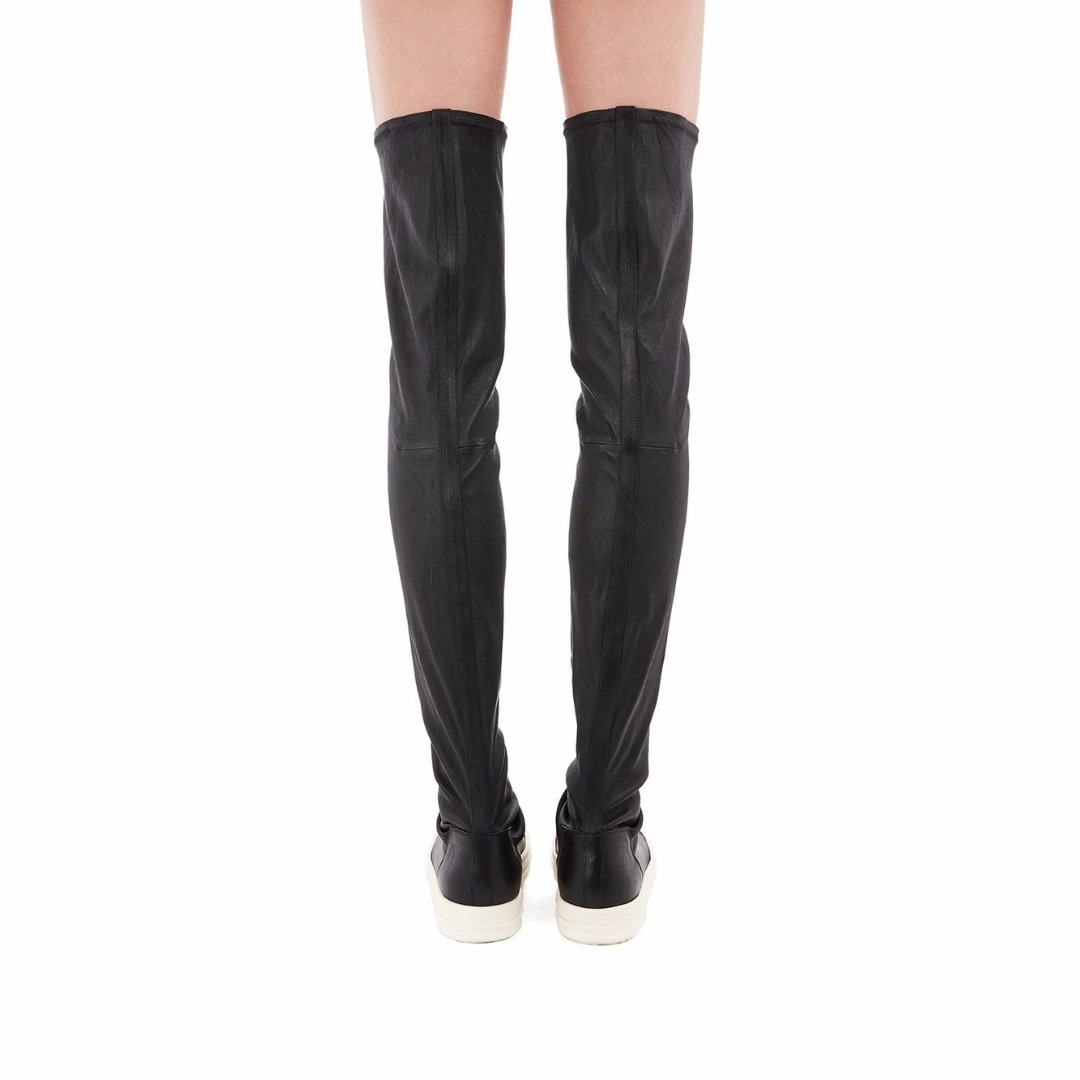 Rick Owens Women Knee-High Stocking Sneakers Black/Milk/Milk