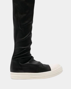 Rick Owens Women Knee-High Stocking Sneakers Black/Milk/Milk