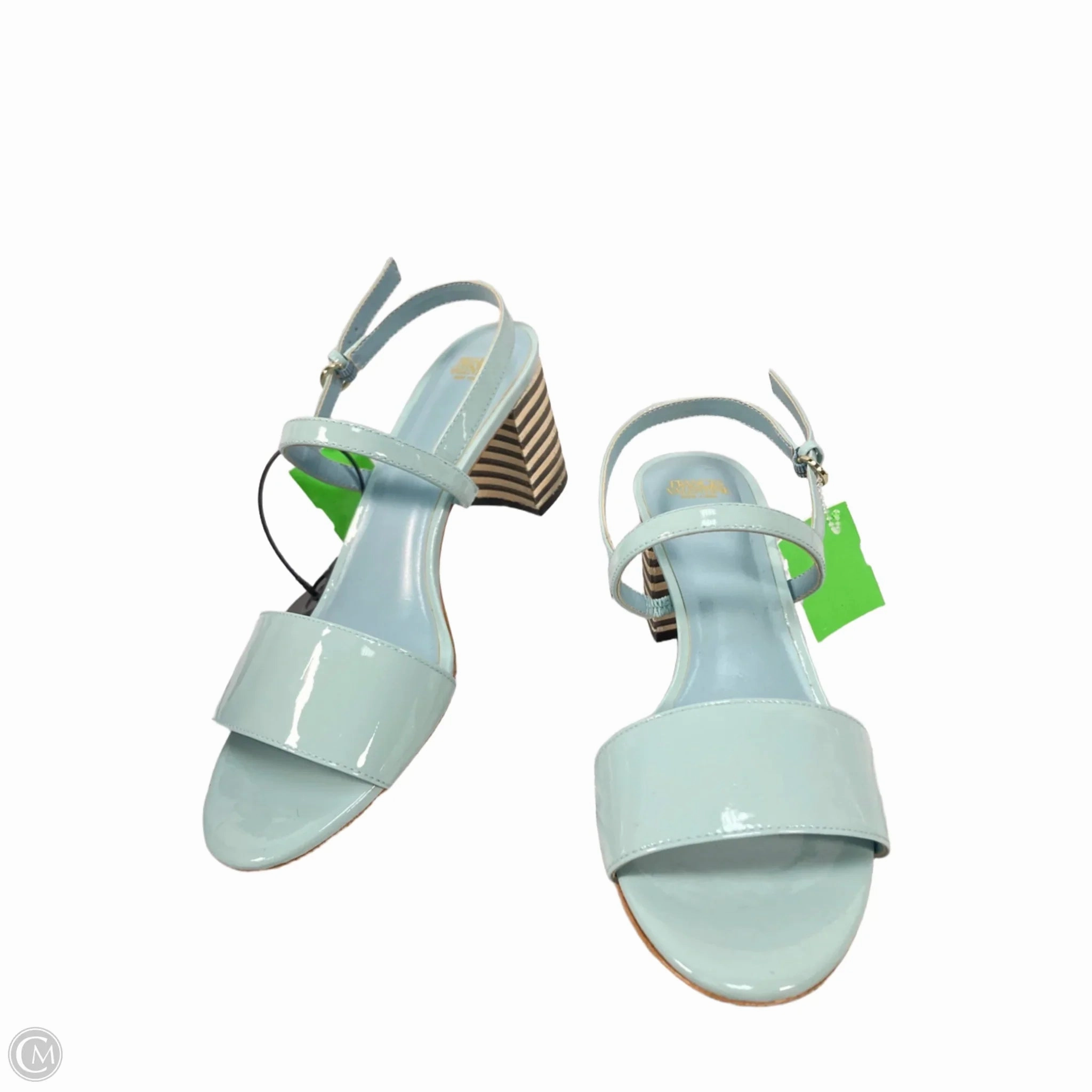 Sandals Heels Block By Clothes Mentor In Blue, Size: 9