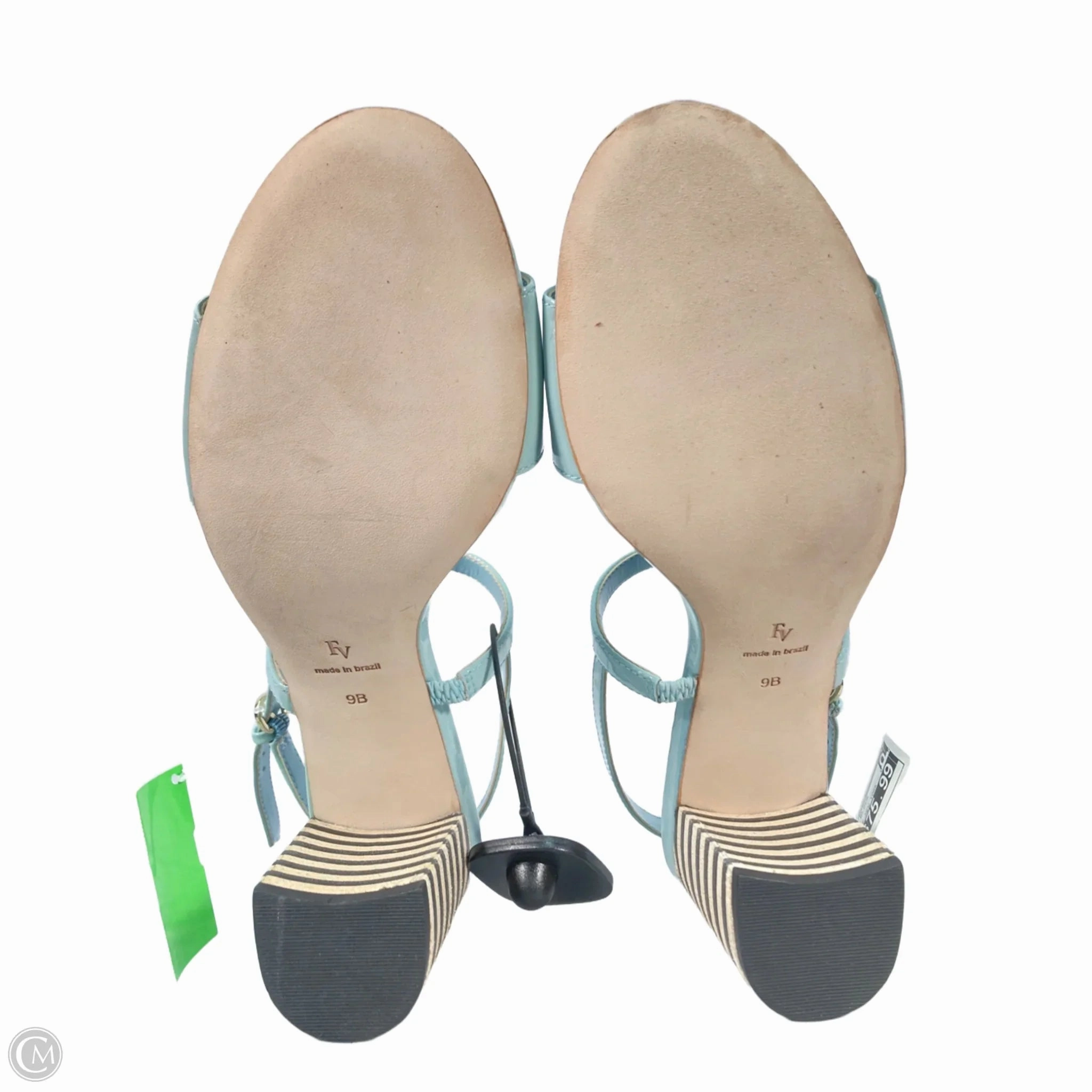Sandals Heels Block By Clothes Mentor In Blue, Size: 9