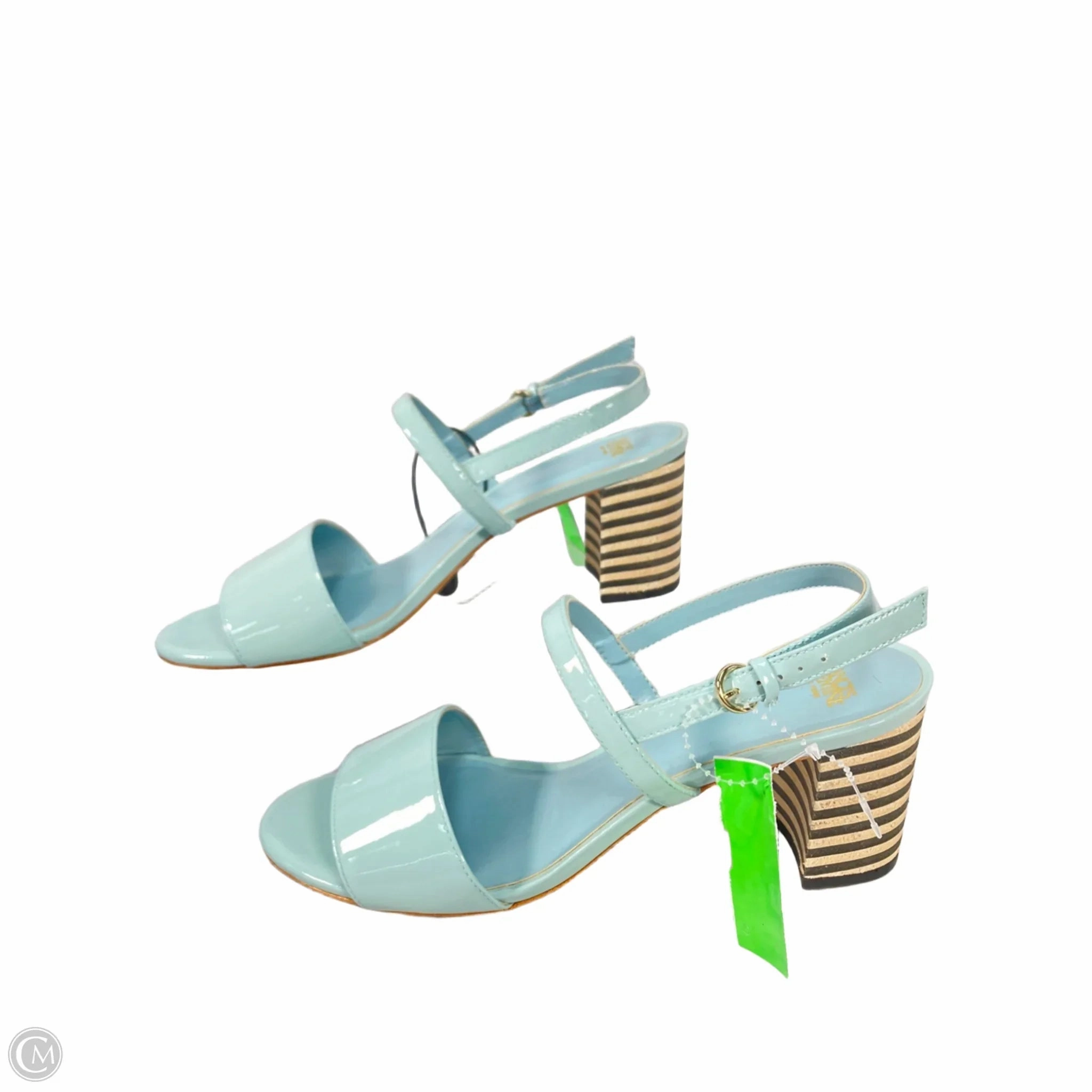 Sandals Heels Block By Clothes Mentor In Blue, Size: 9