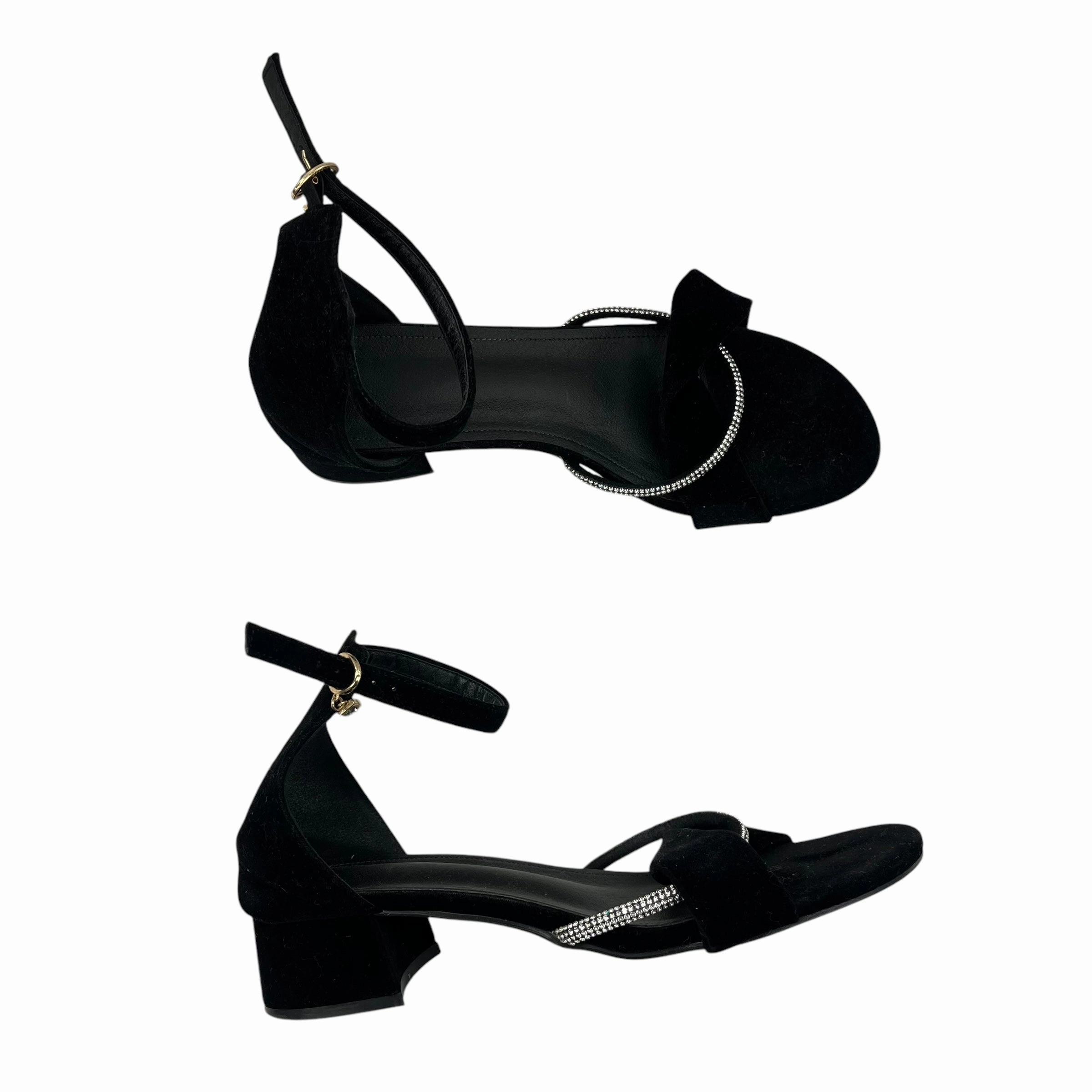 Sandals Heels Block By Cme In Black, Size:10.5