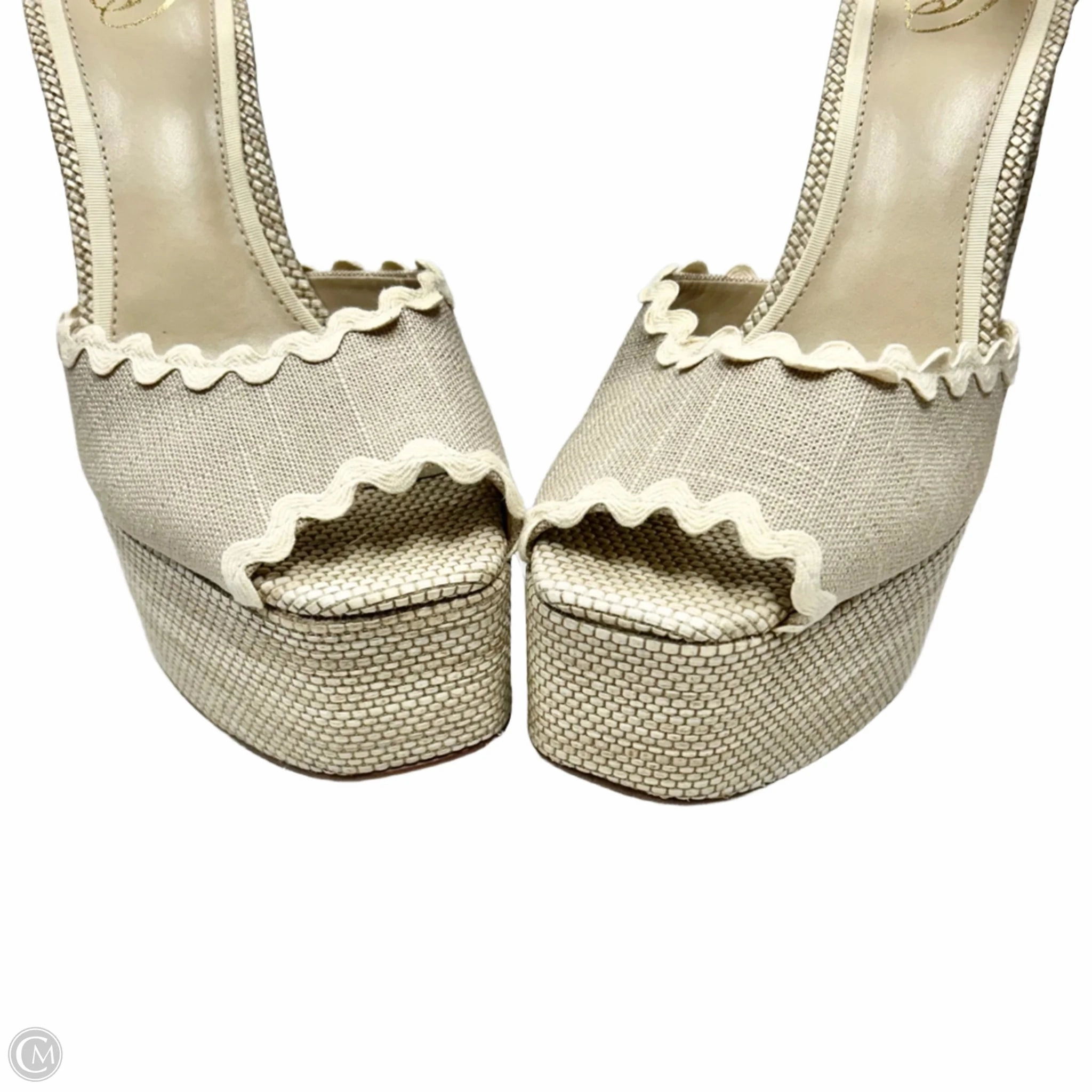 Sandals Heels Block By Sam Edelman In Beige, Size: 10