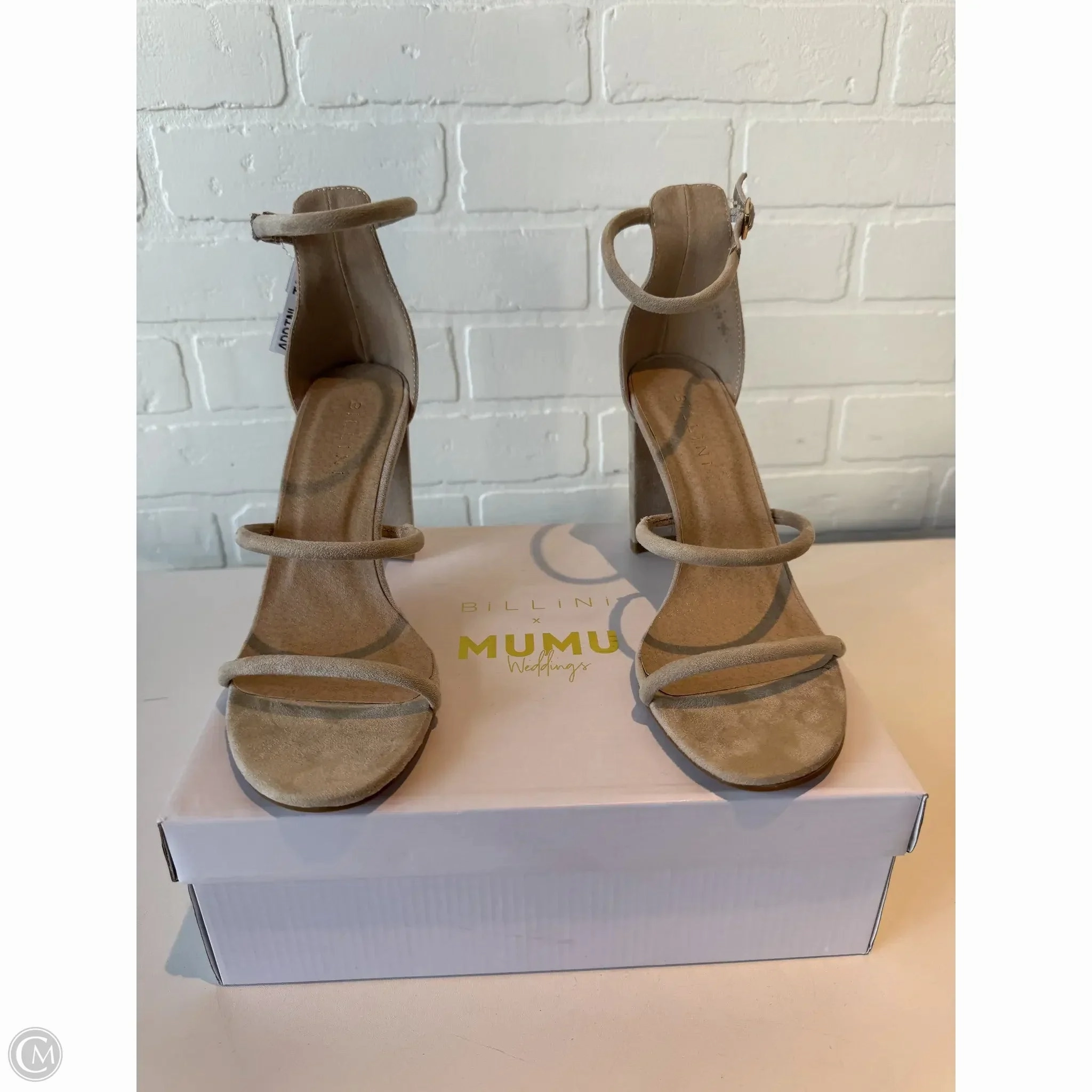 Sandals Heels Block By Show Me Your Mumu In Tan, Size: 7