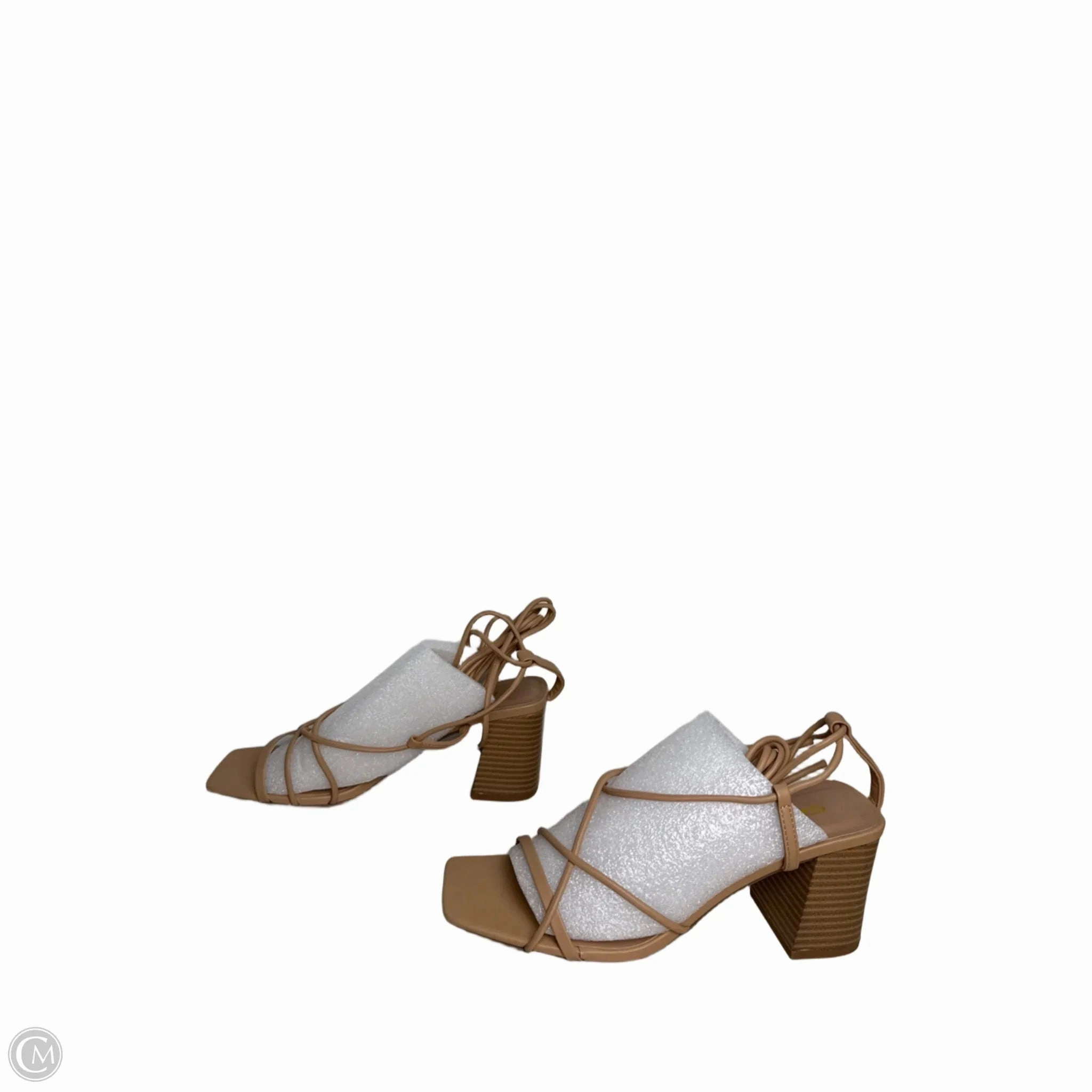 Sandals Heels Block By Soda In Beige, Size: 8
