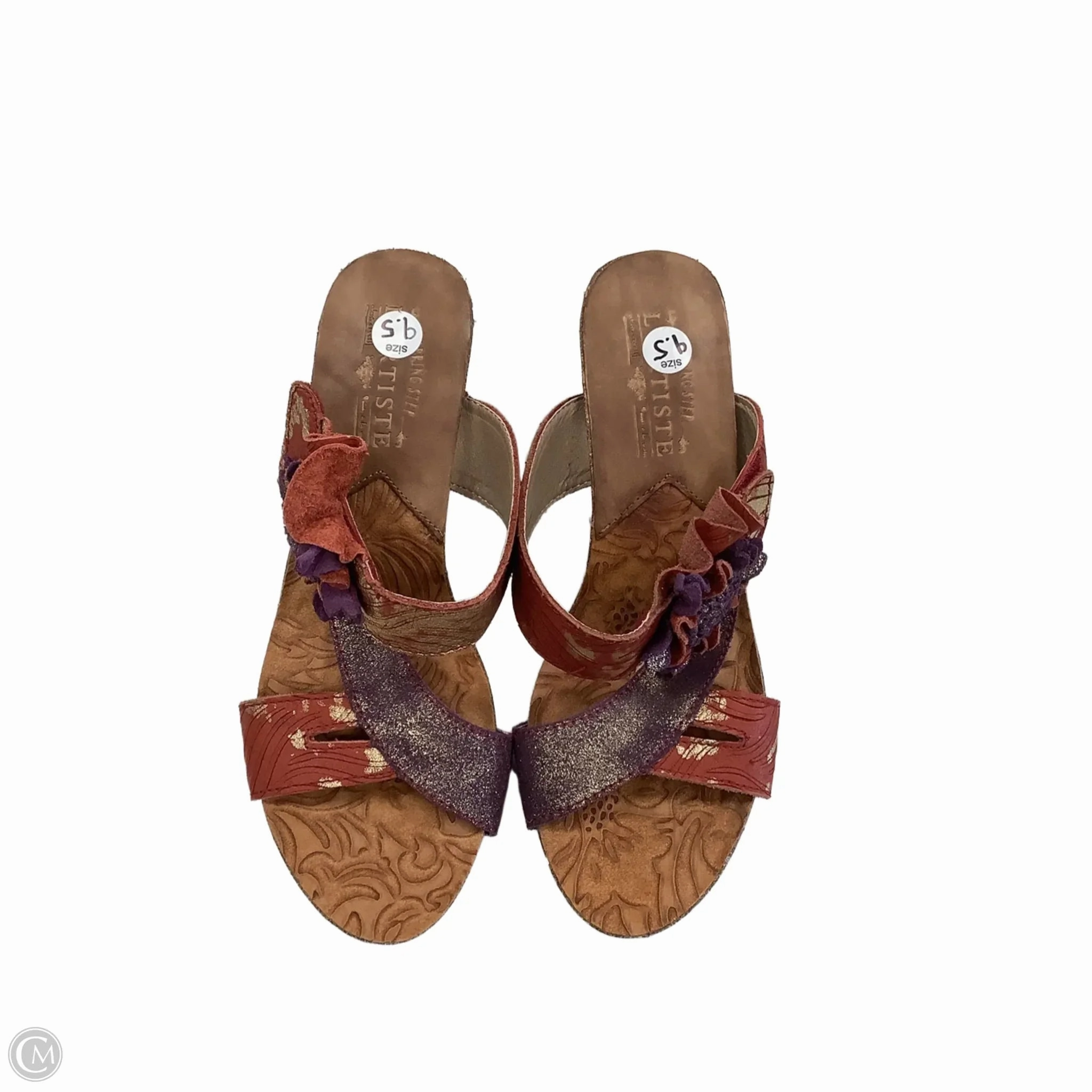 Sandals Heels Block By Spring Step In Multi-colored, Size: 9.5