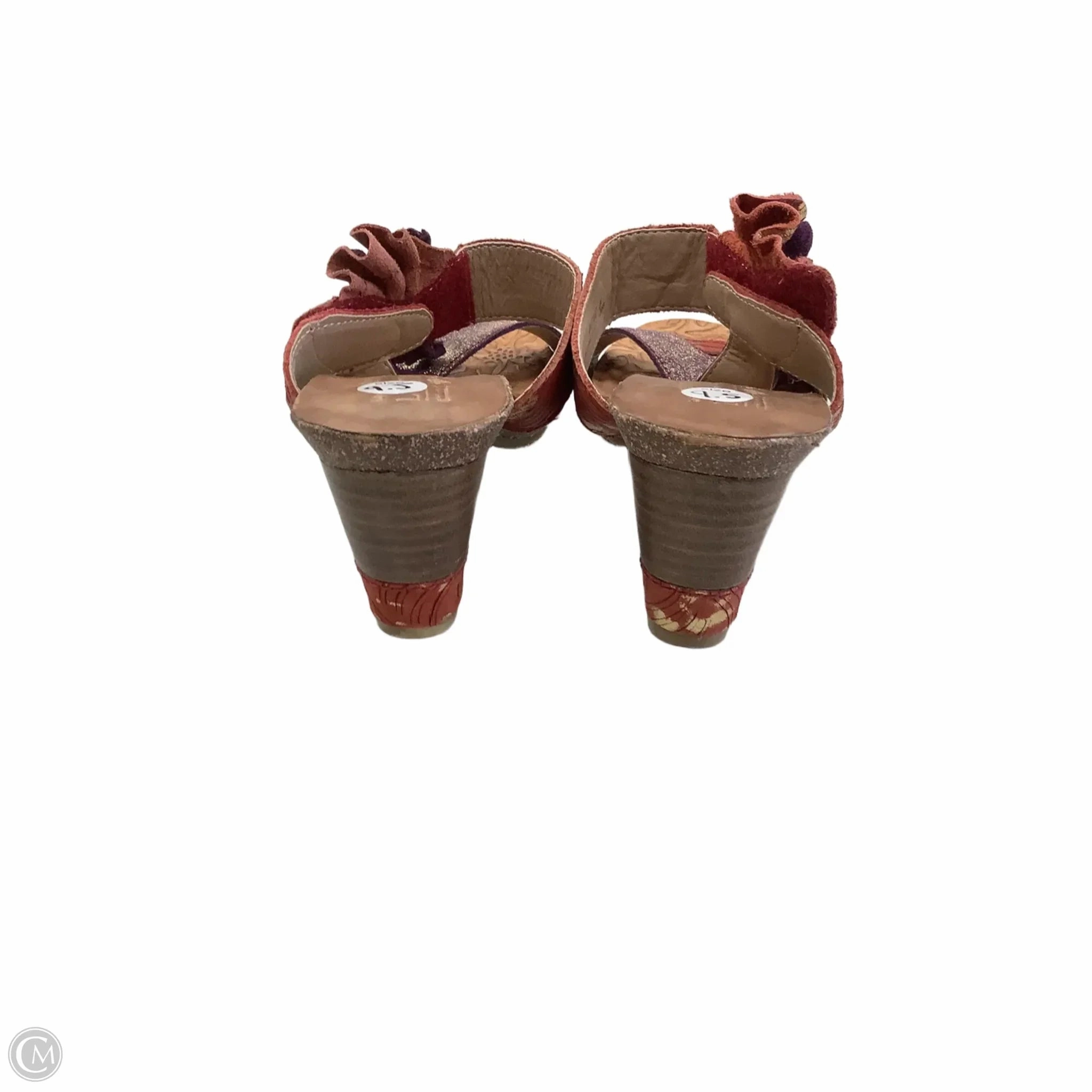 Sandals Heels Block By Spring Step In Multi-colored, Size: 9.5