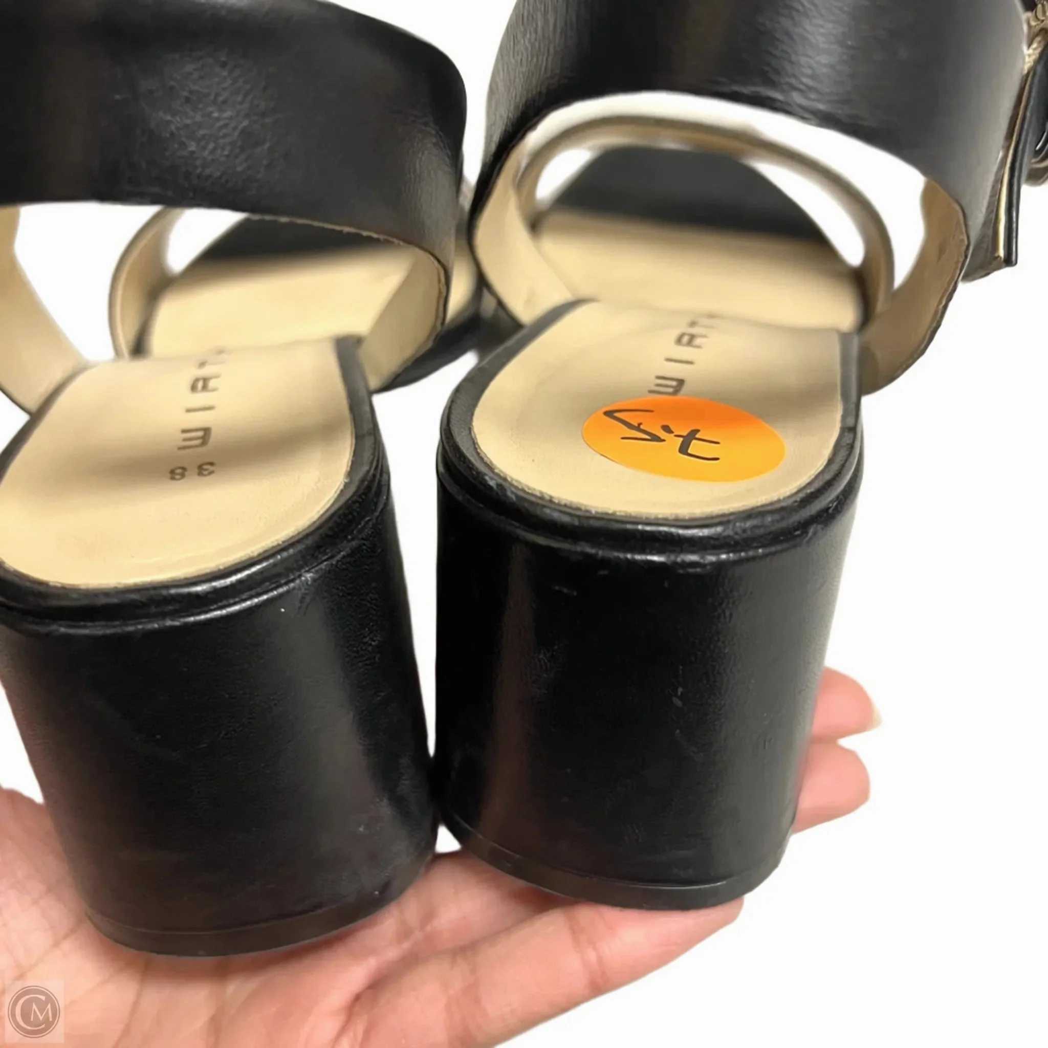 Sandals Heels Block By Wirth In Black, Size: 7.5