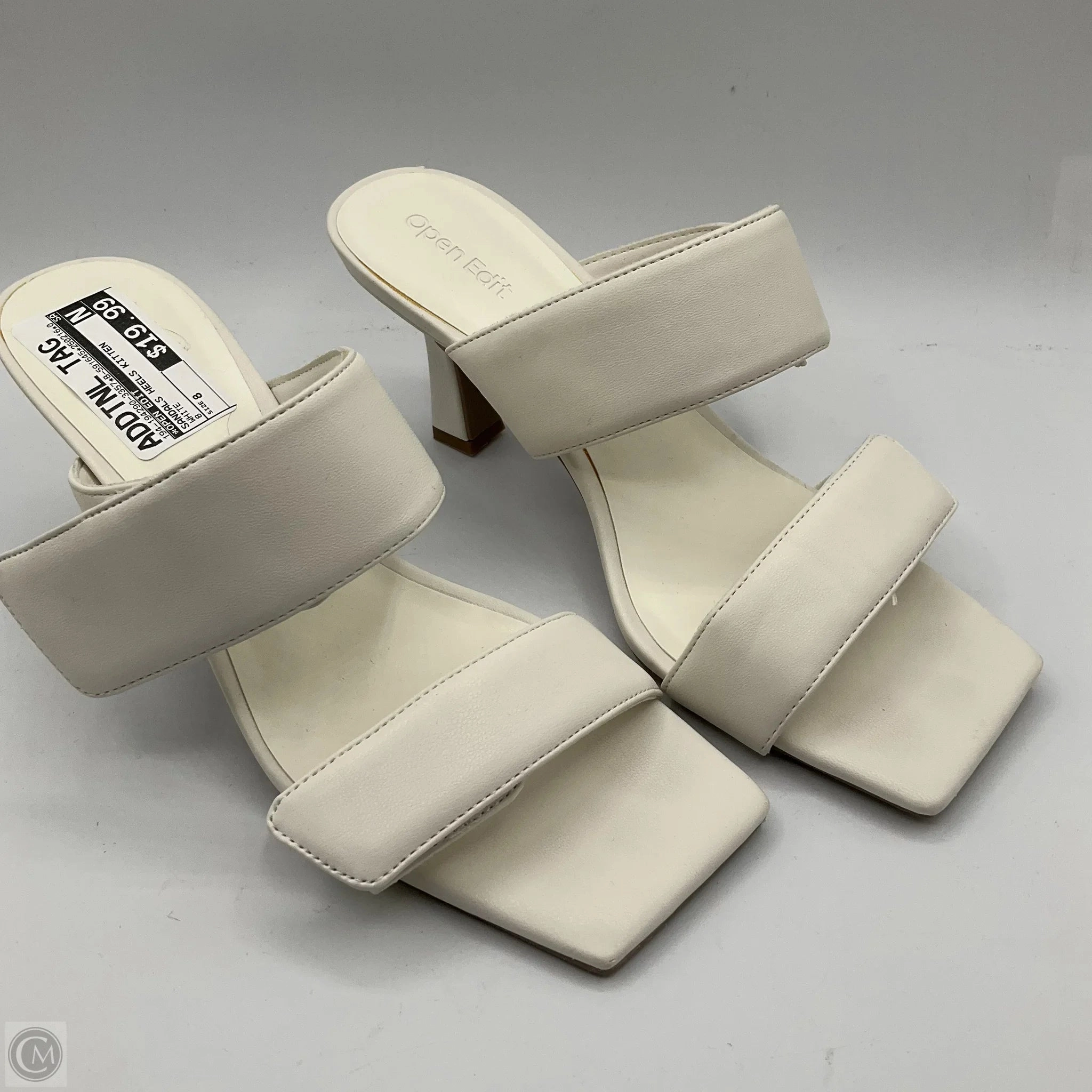 Sandals Heels Kitten By Open Edit In White, Size: 8