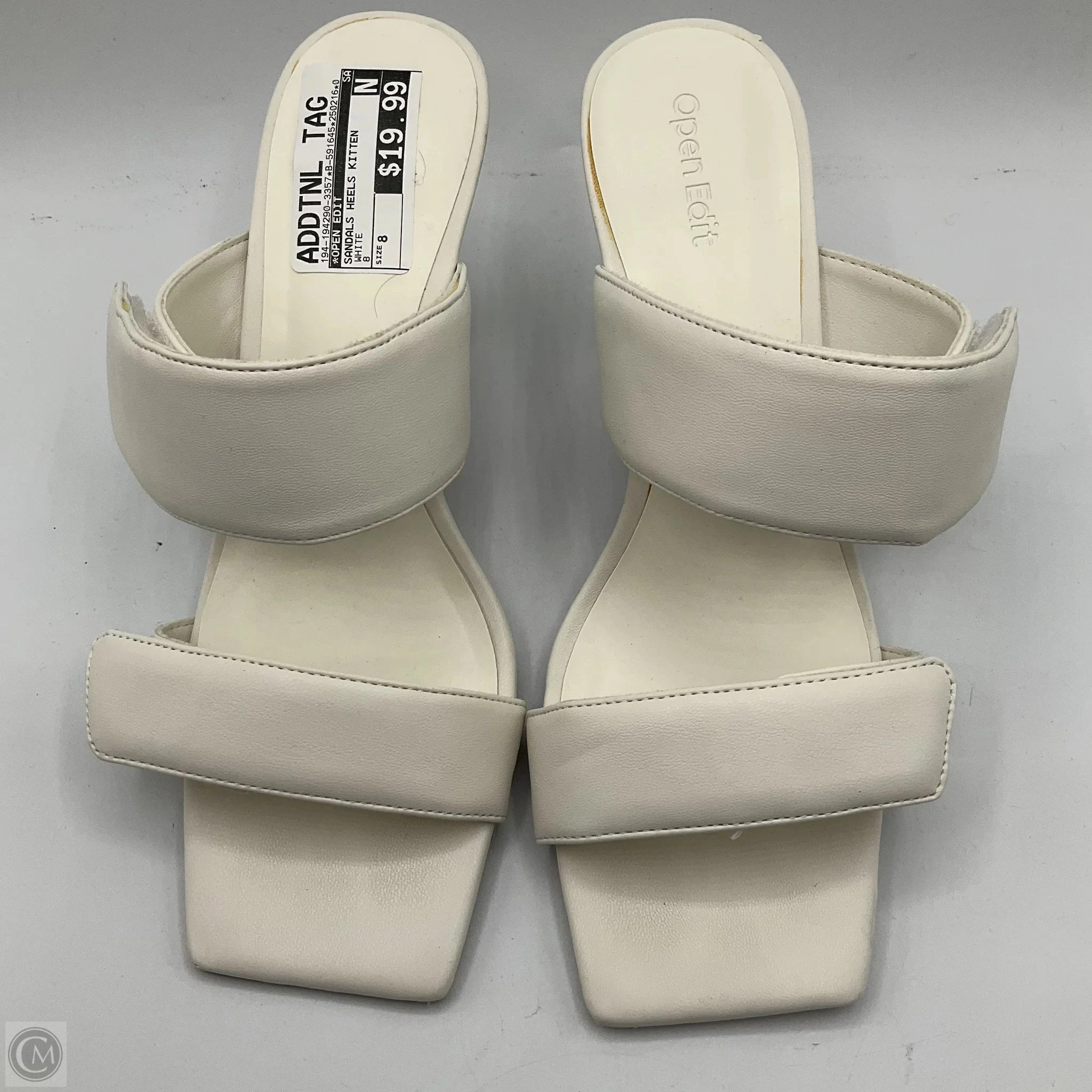 Sandals Heels Kitten By Open Edit In White, Size: 8