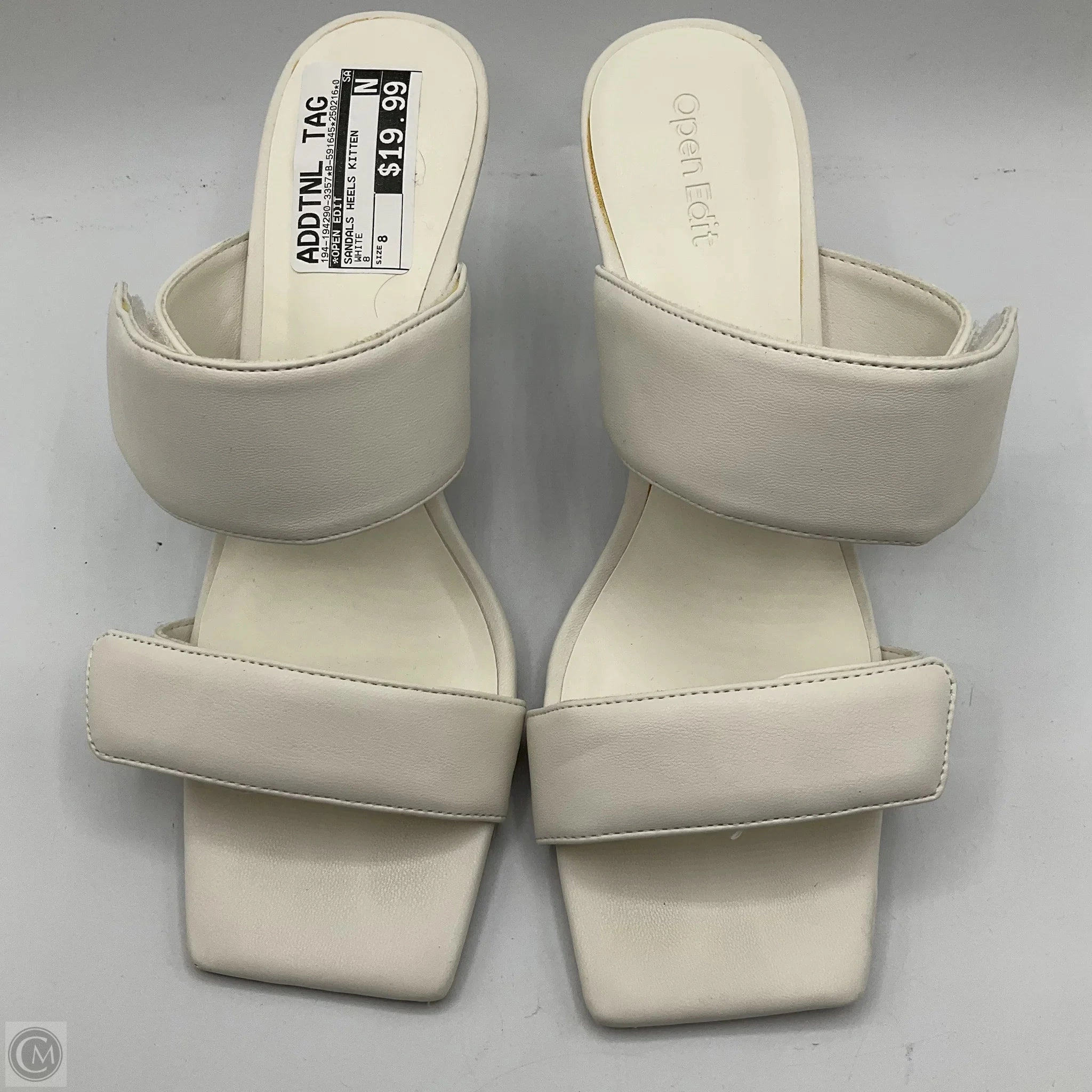 Sandals Heels Kitten By Open Edit In White, Size: 8