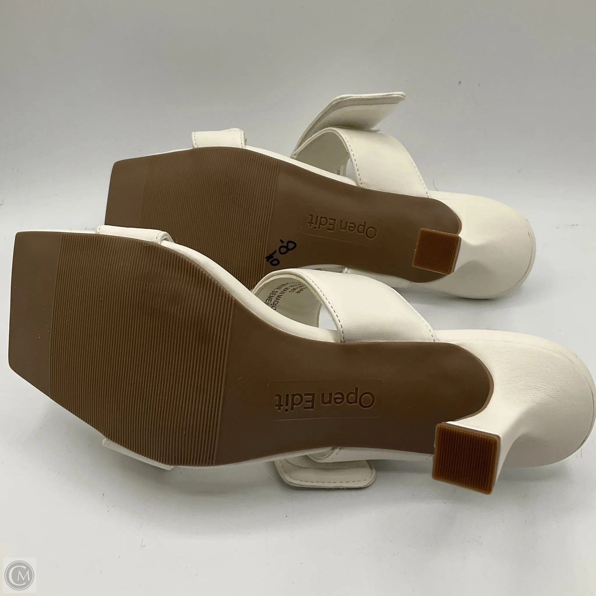 Sandals Heels Kitten By Open Edit In White, Size: 8