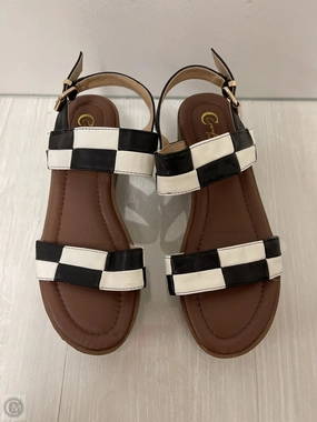 Sandals Heels Platform By Cato In Black & White, Size: 6.5