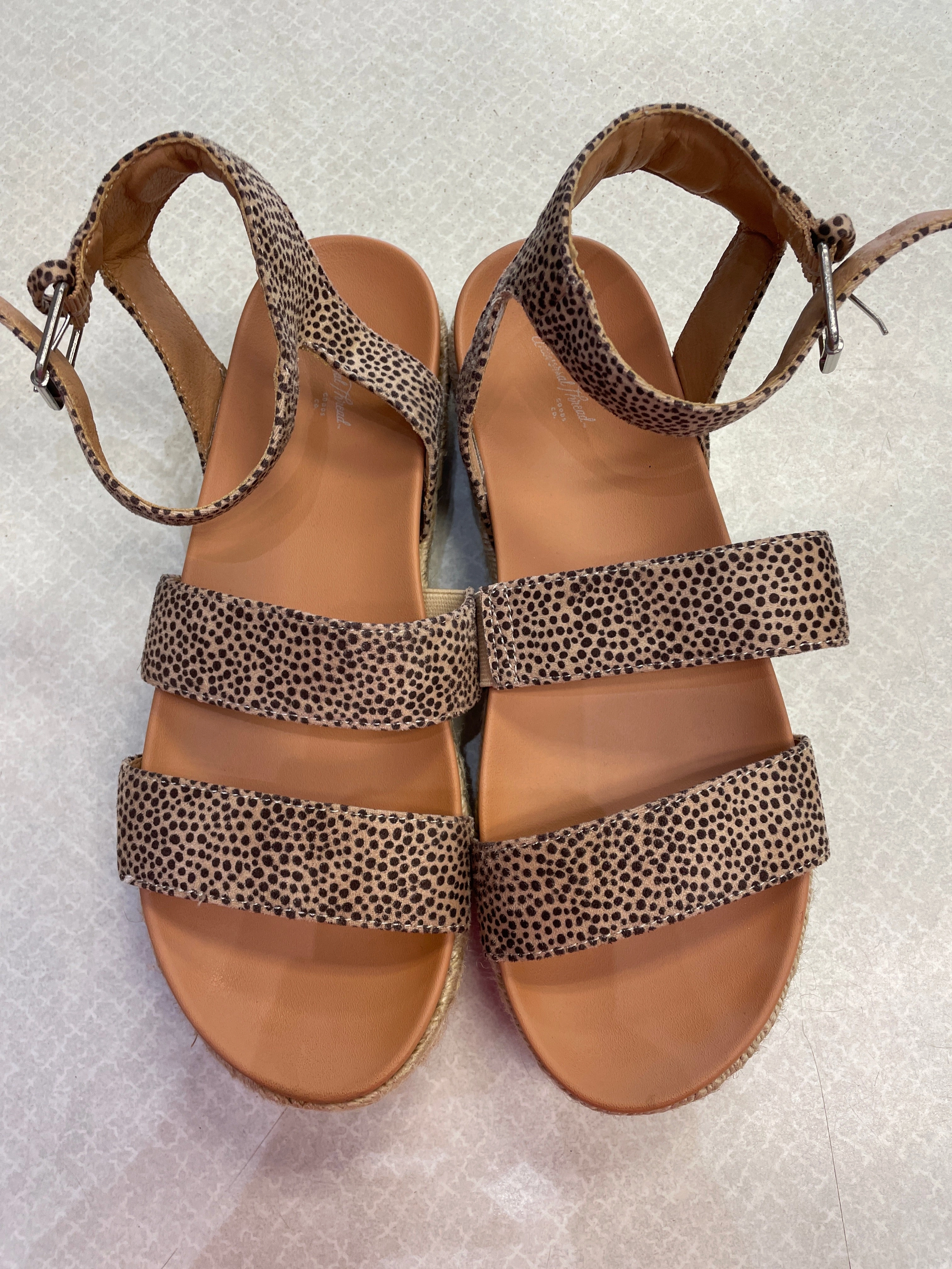 Sandals Heels Platform By Universal Thread In Animal Print, Size: 10
