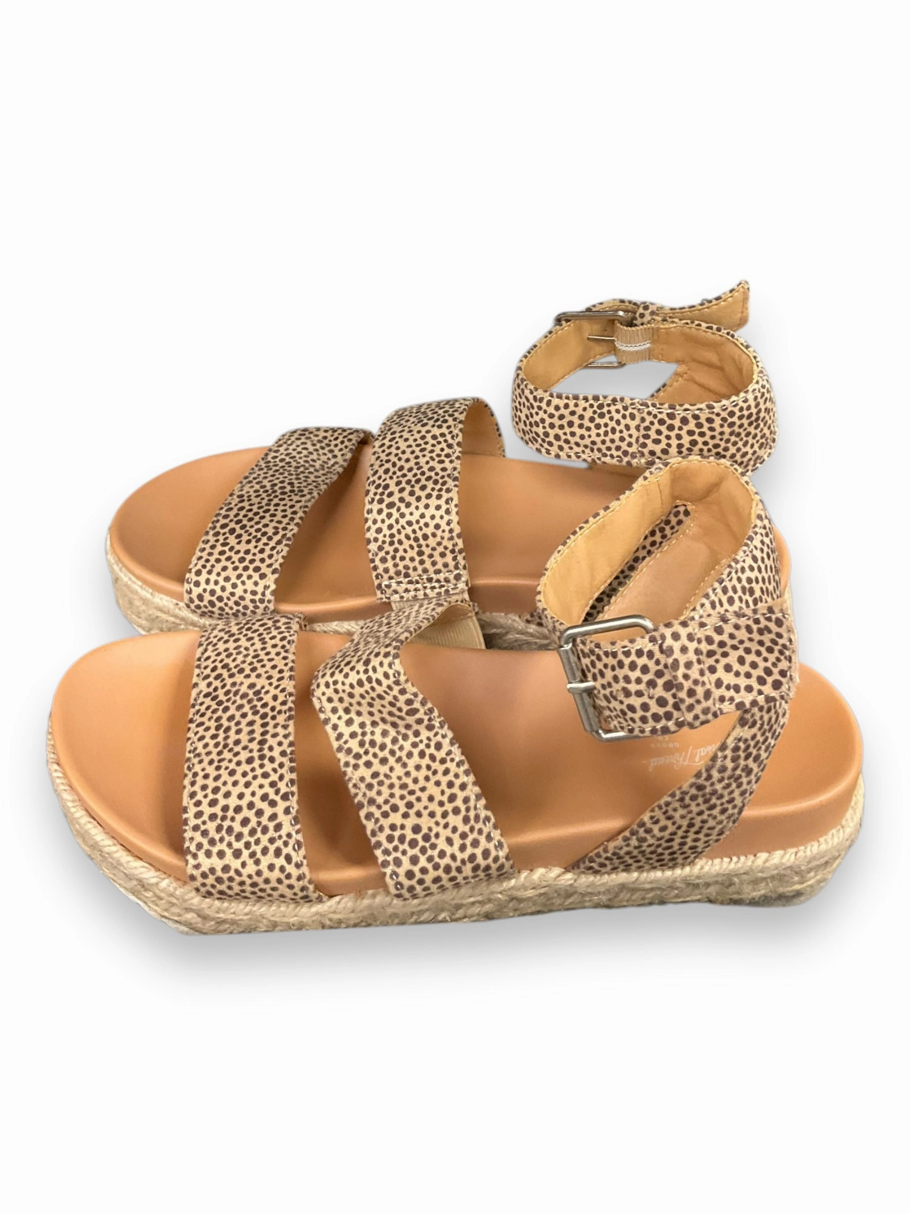 Sandals Heels Platform By Universal Thread In Animal Print, Size: 6.5