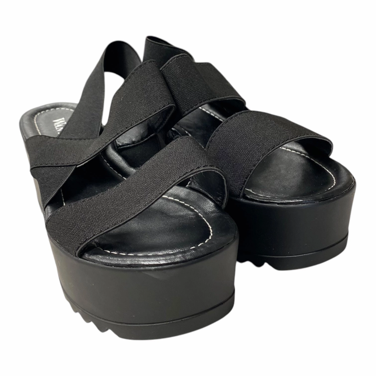 Sandals Heels Platform By Wanted In Black, Size:5.5